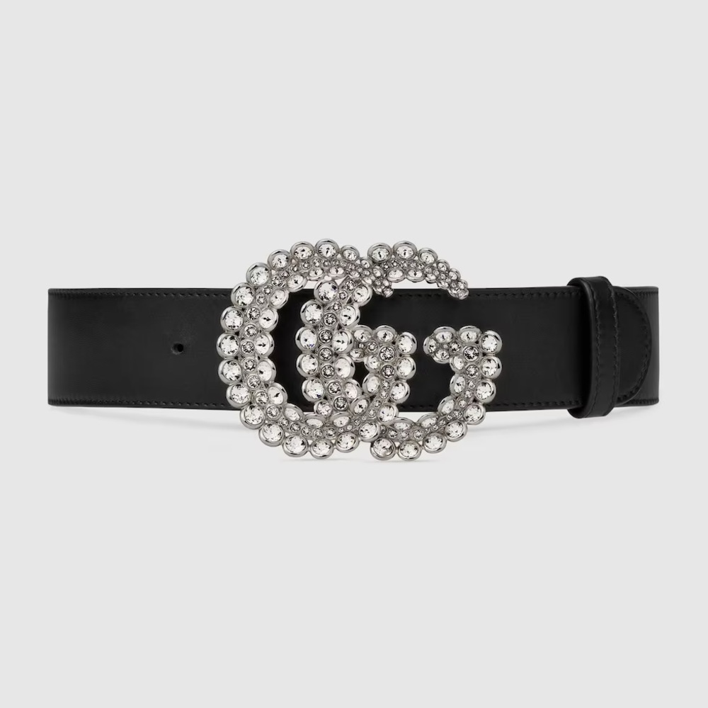Authentic Gucci Leather belt with Double G buckle size 80